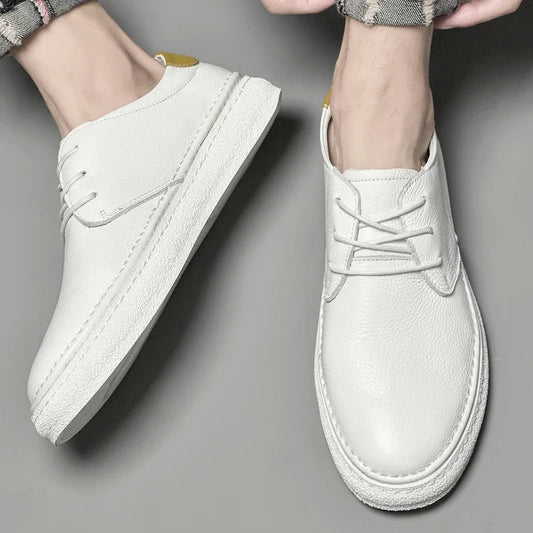 Men's classic genuine leather Oxford dress shoes, lace-up for formal or smart casual wear.