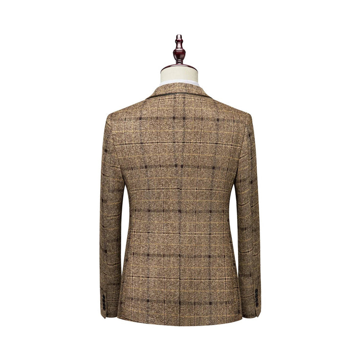 Men's Glen Check structured fit blazer. A classic and formal tailored jacket for business or smart casual wear.