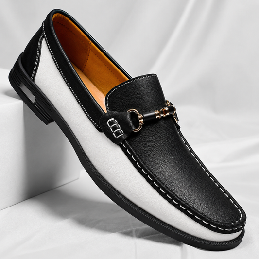 Men's classic Italian leather loafers, perfect for formal or smart casual wear. Slip-on comfort.