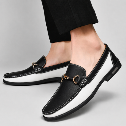 Comfortable men's Italian leather slip-on loafers. Ideal for everyday wear & walking shoes.