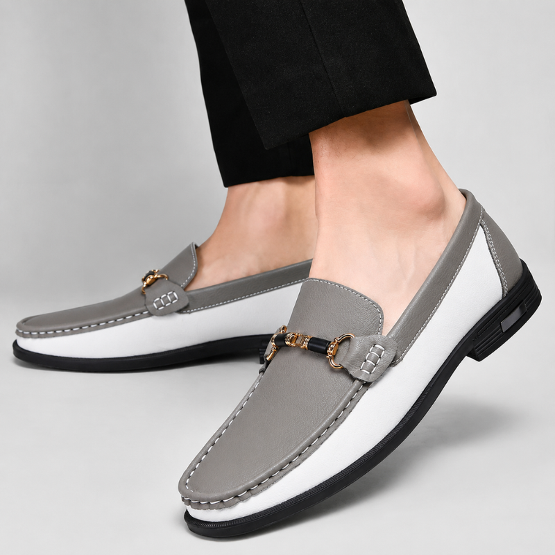 Formal men's dress loafers, classic Italian design for smart casual or business attire.