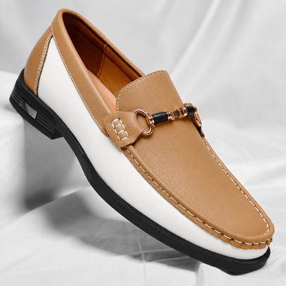 Classic Italian men's loafers, elegant design for dress or casual wear. Comfortable slip-on shoes.