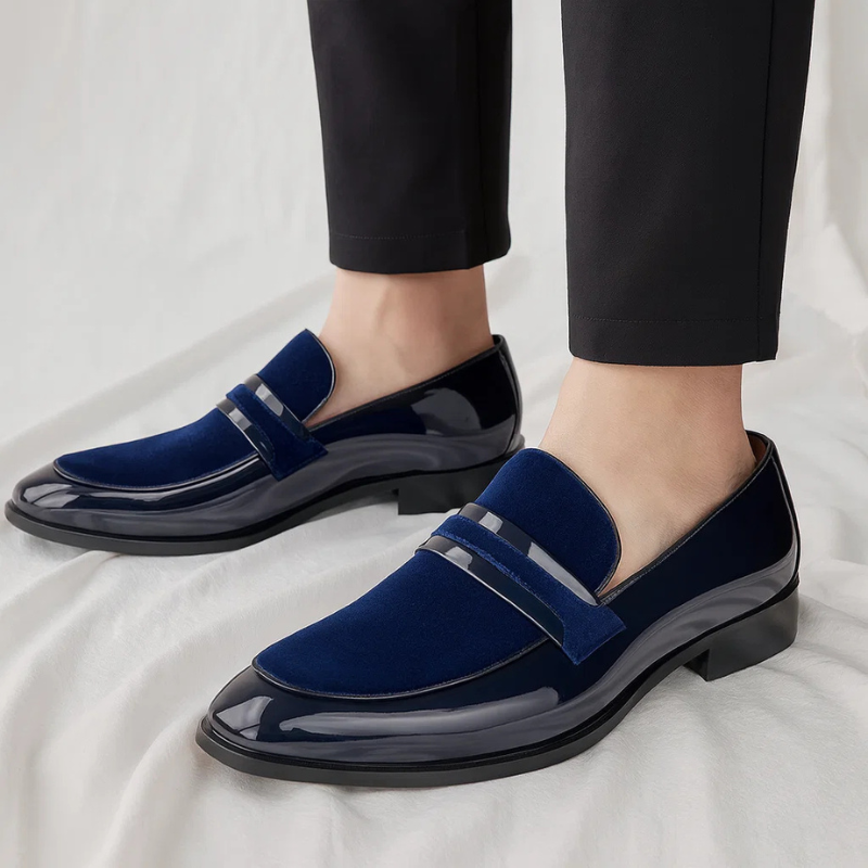 Comfortable men's Italian style penny loafers, slip-on dress shoes for all-day wear & elegant fashion.