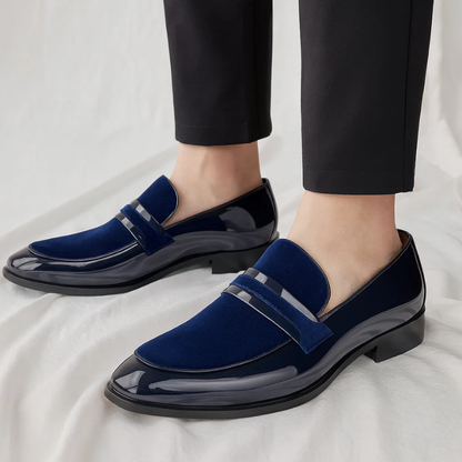 Comfortable men's Italian style penny loafers, slip-on dress shoes for all-day wear & elegant fashion.