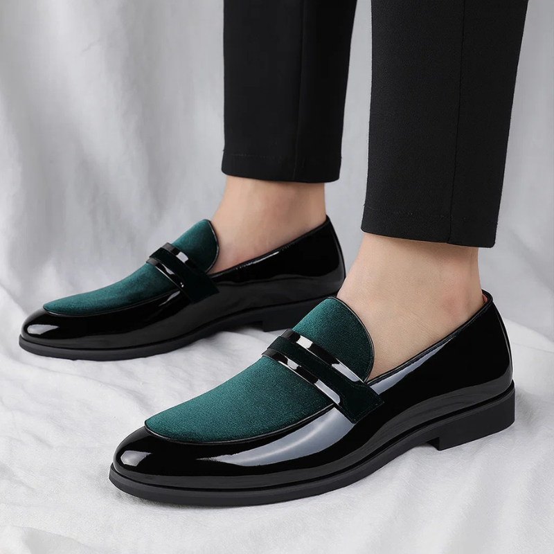 Elegant men's Italian leather slip-on penny loafers, a classic choice for sophisticated everyday fashion.