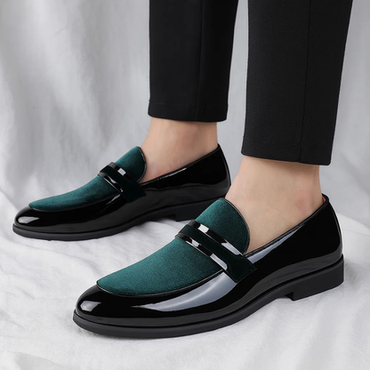 Elegant men's Italian leather slip-on penny loafers, a classic choice for sophisticated everyday fashion.