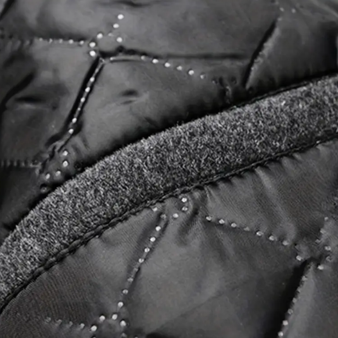 Durable men's long overcoat in a classic lapel design, providing warmth and style for cold fall & winter seasons.
