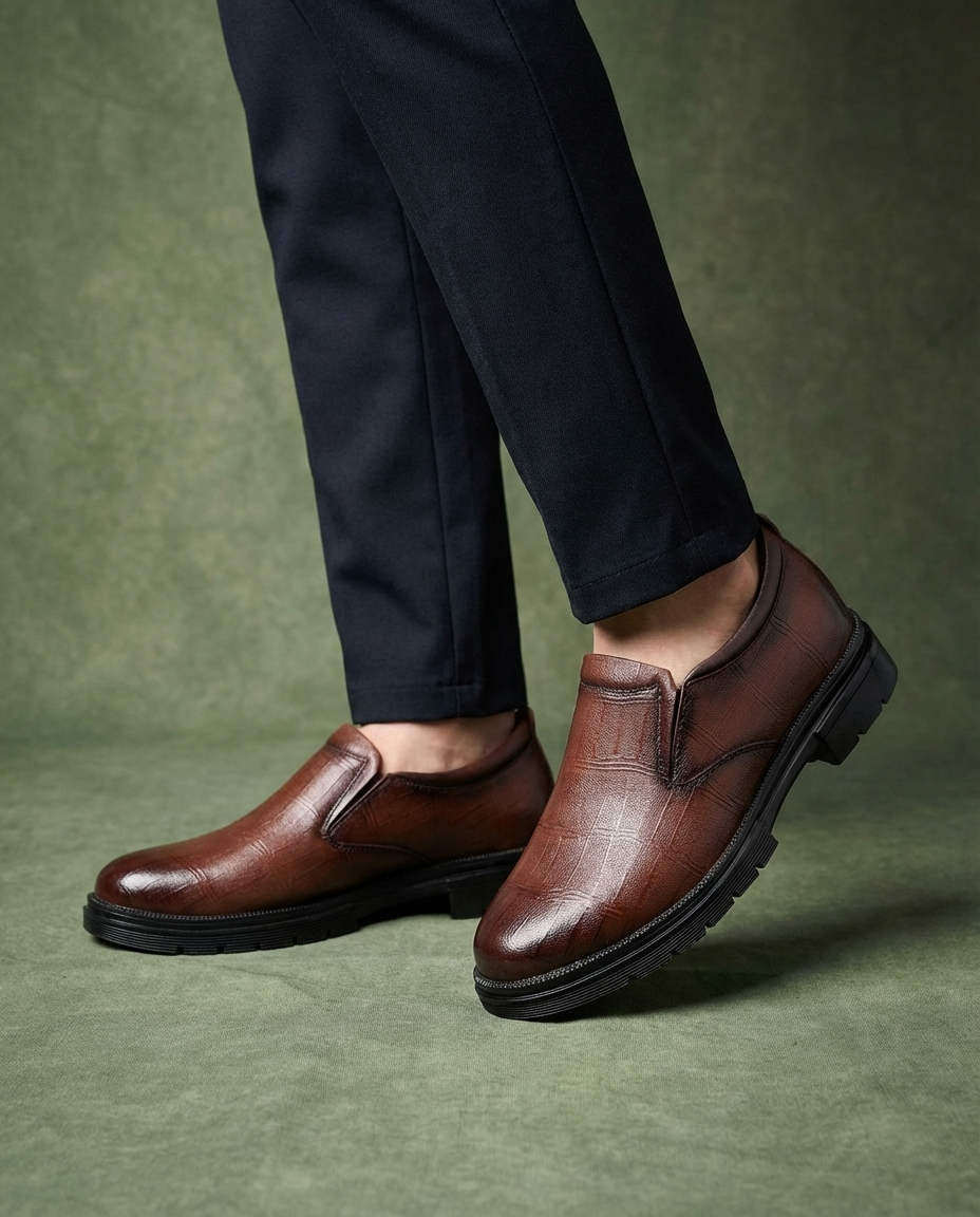 Stylish men's classic slip-on loafers. Comfortable & durable for office, formal, or casual outfits. Enduring versatile design.