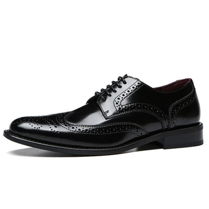Durable sole of men's leather Oxford brogues, offering comfort and grip for classic dress shoes.