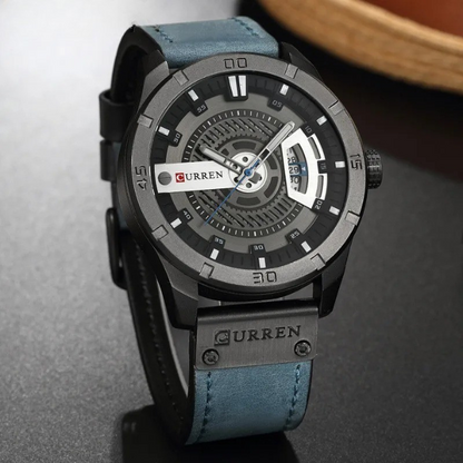 Classic men's watch featuring a brown leather strap & clean dial. Versatile, elegant, & durable quartz timepiece.