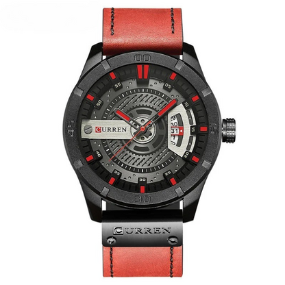 Sophisticated men's leather watch. Classic style with a genuine leather strap and reliable quartz movement. Durable timepiece.