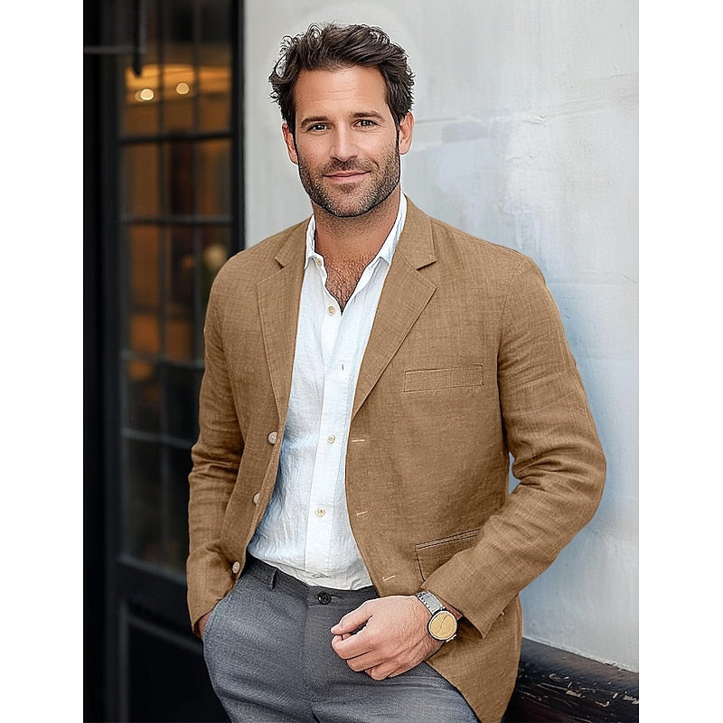 Versatile men's classic lightweight blazer, perfect for smart casual, business attire, or an everyday fashion jacket.