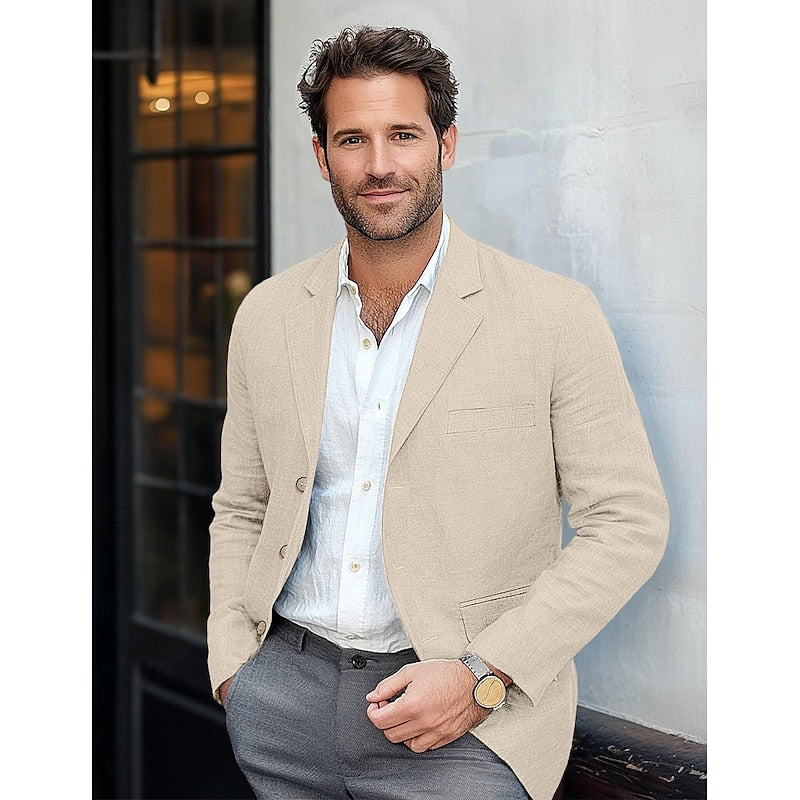 Stylish men's classic lightweight blazer. Ideal for smart casual events, business meetings, or refined everyday fashion.