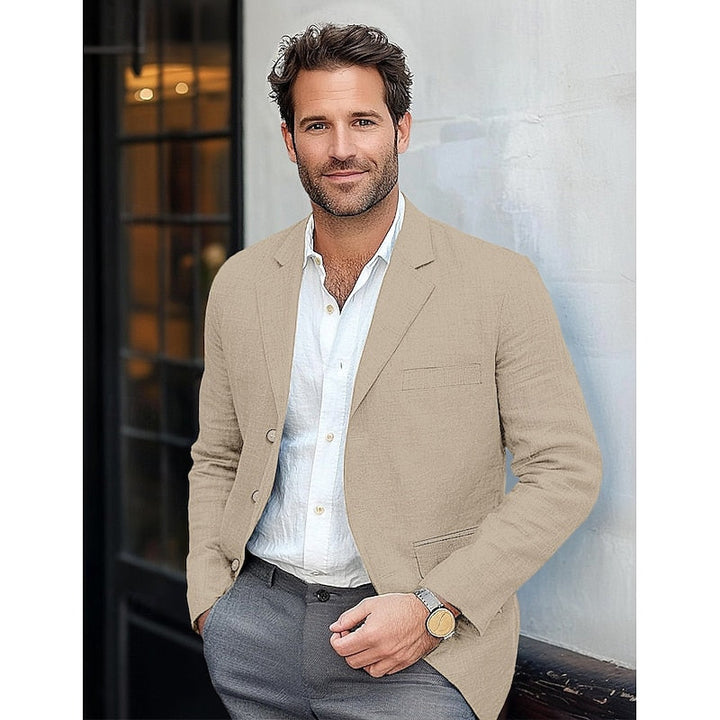 Essential men's classic lightweight blazer for modern smart casual looks. Adaptable for business attire & everyday style.