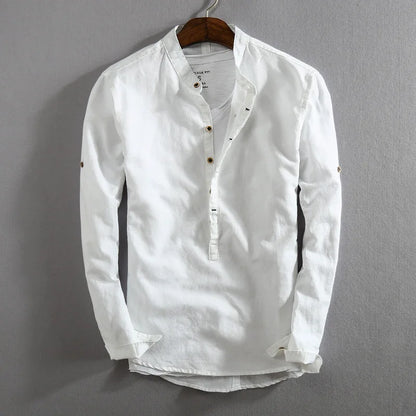 Stylish men's button-up collared shirt, ideal for smart casual looks and versatile men's fashion.