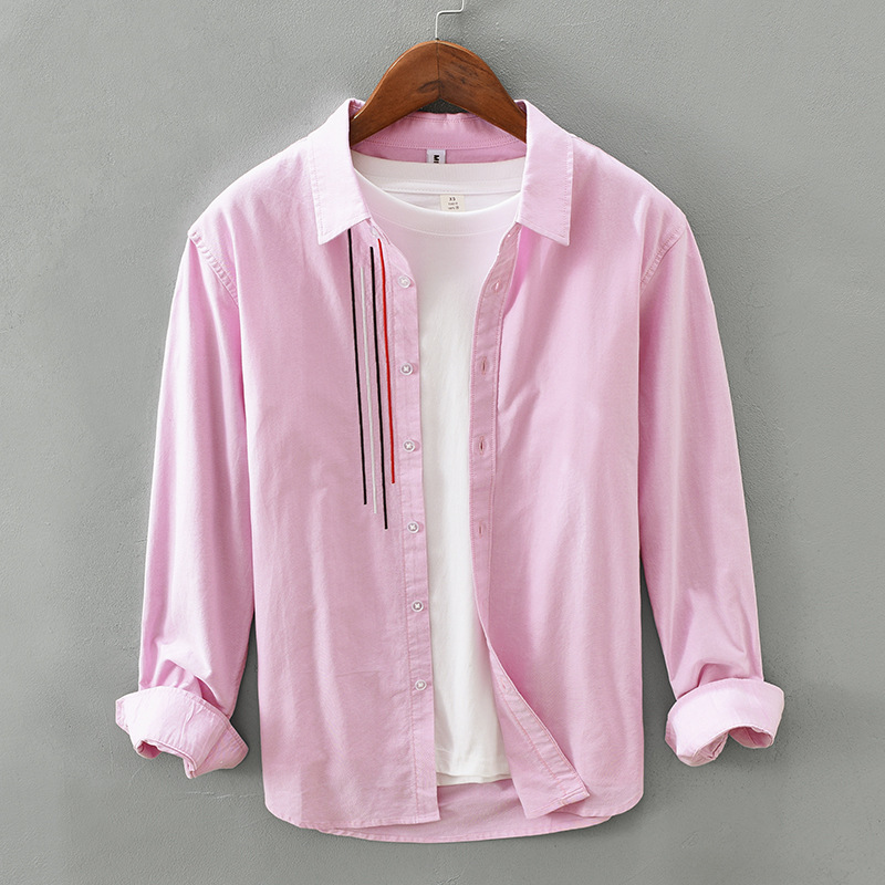 Stylish men's long-sleeve polo shirt, ideal for casual comfort. Versatile design for spring & fall everyday wear.
