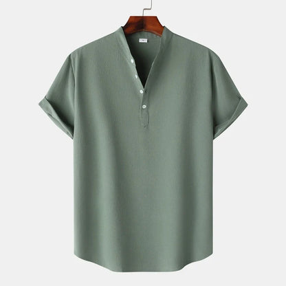 Men's classic long-sleeve Henley shirt in a comfortable, versatile design for everyday casual wear.