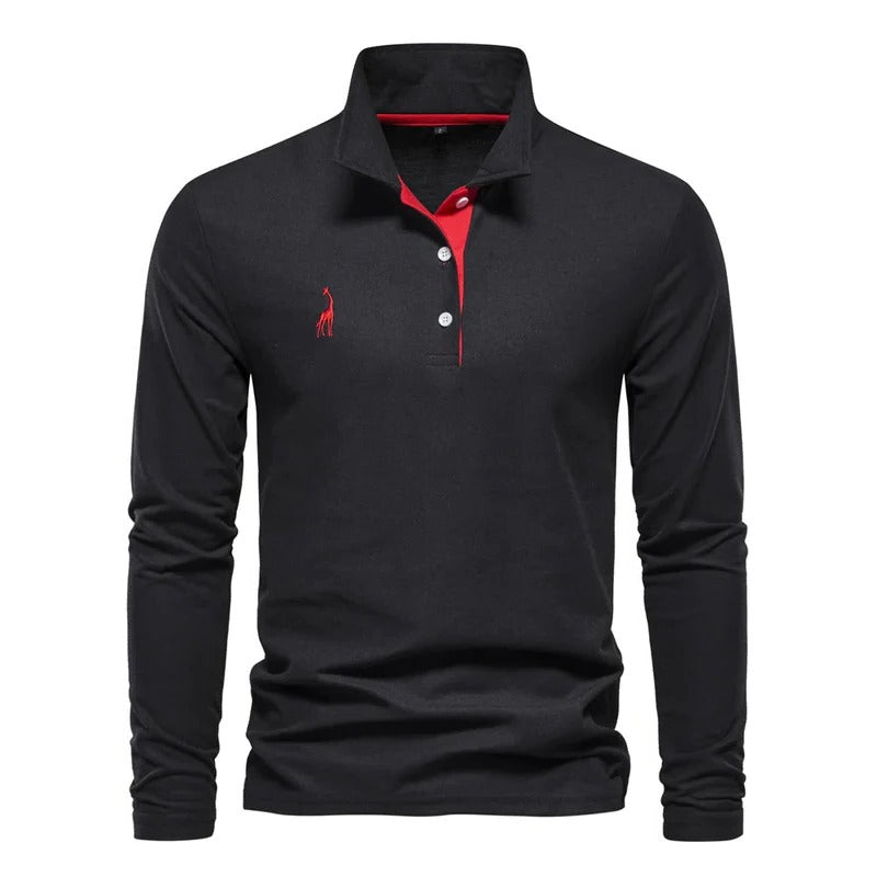 Men's long sleeve polo for a polished, comfortable look. Ideal everyday style, transitioning from casual to smart.