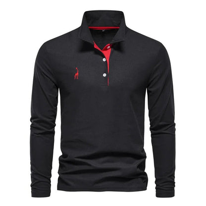 Men's long sleeve polo for a polished, comfortable look. Ideal everyday style, transitioning from casual to smart.