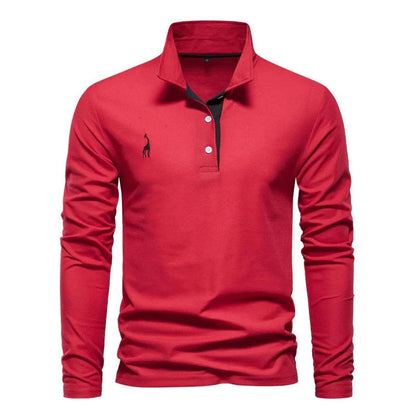 Men's classic long sleeve polo shirt. Comfortable, versatile men's fashion for smart casual & daily wear.