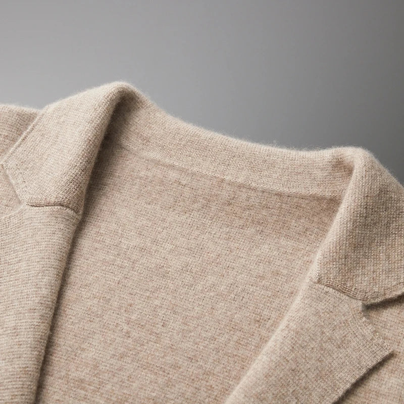 High-quality black men's Milano knit cardigan, a timeless piece for sophisticated men's fall/winter comfort.