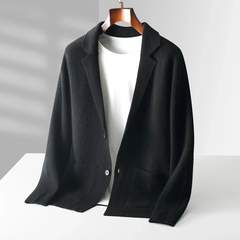 Classic men's Milano knit cardigan in brown, offering timeless style and effortless comfort for men's fashion.
