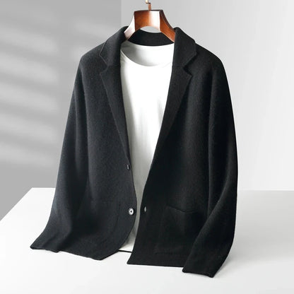 Classic men's Milano knit cardigan in brown, offering timeless style and effortless comfort for men's fashion.