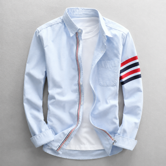 Men's classic Oxford button-down shirt, long sleeve, tailored fit. Versatile for business casual & formal wear.