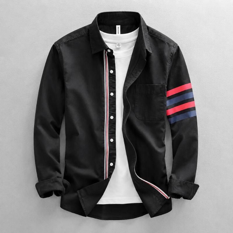 Classic men's long sleeve Oxford button-down shirt, a timeless formal & casual staple for men's fashion wardrobe.