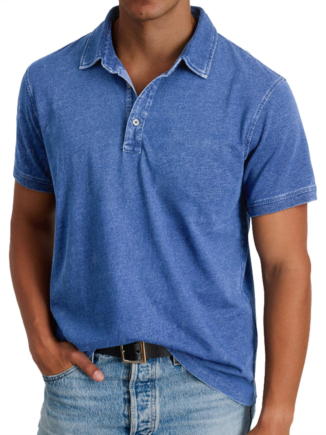 Men's Classic Polo Shirt with relaxed fit, short sleeves & button placket. Perfect for spring & summer casual wear.