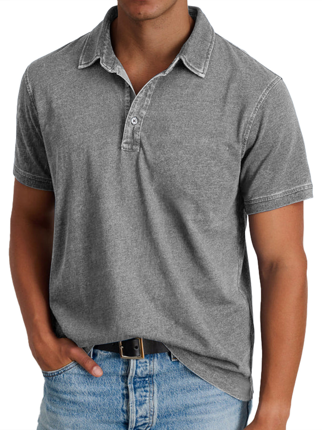 Classic men's short sleeve polo in a relaxed fit. Essential everyday casual top for summer fashion.