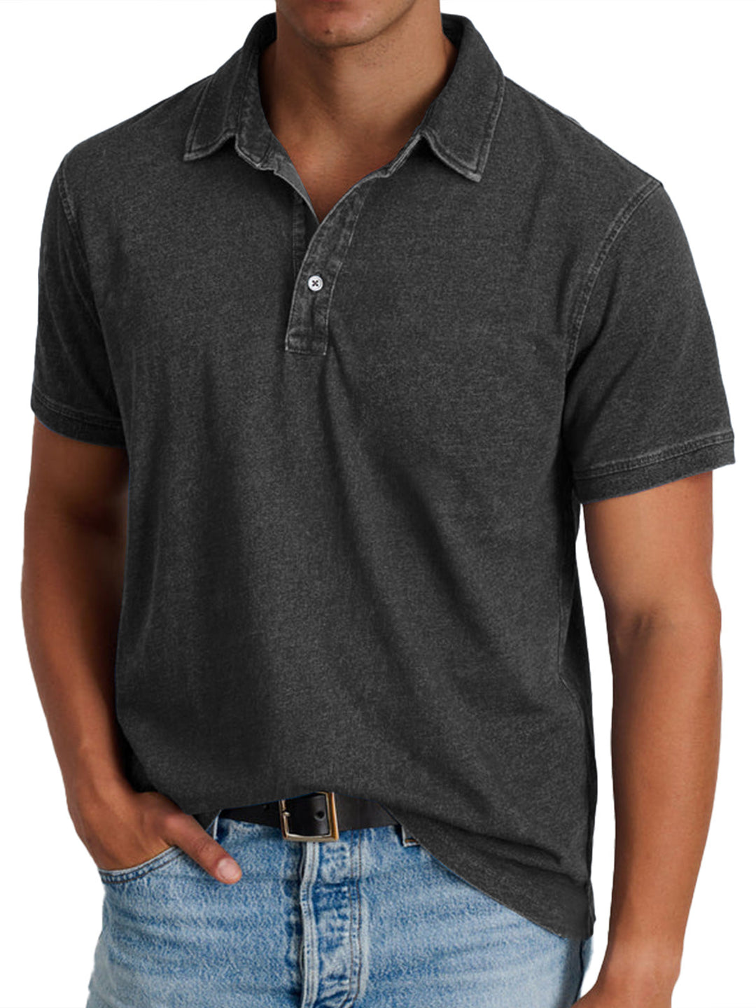 Soft, comfortable men's relaxed fit polo. Short sleeve casual top, great for spring and summer everyday wear.