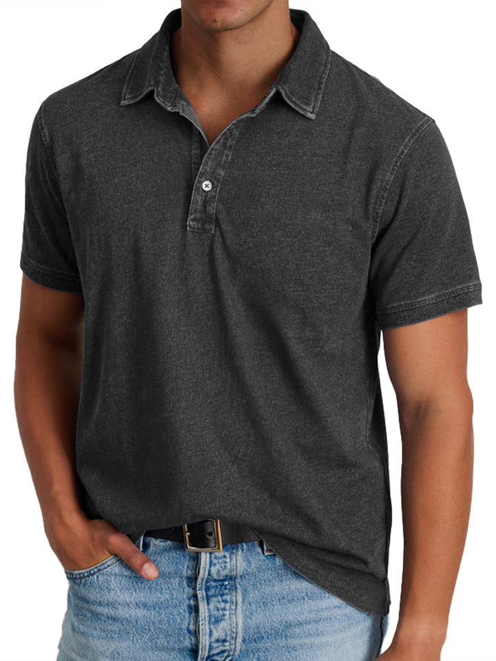 Soft, comfortable men's relaxed fit polo. Short sleeve casual top, great for spring and summer everyday wear.