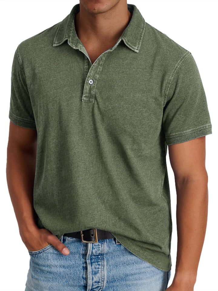 Everyday men's relaxed fit polo, classic design with button placket. Ideal casual top for refined spring style.
