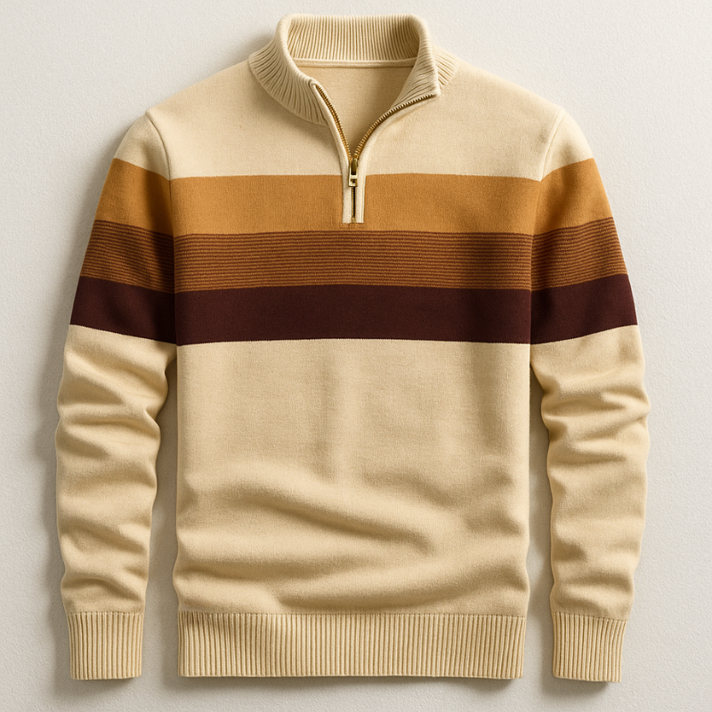 Classic men's quarter-zip pullover for versatile layering. Comfortable & smart casual everyday wear.