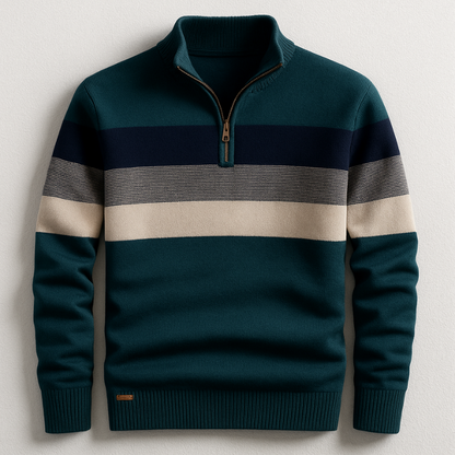 Comfortable men's long sleeve quarter-zip pullover in a tailored fit, essential for stylish layering.
