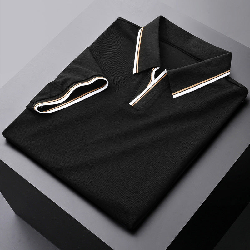 High-quality men's classic polo with a sophisticated contrast collar, great for everyday casual style.