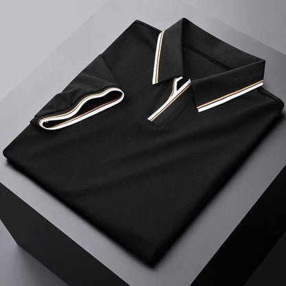 High-quality men's classic polo with a sophisticated contrast collar, great for everyday casual style.