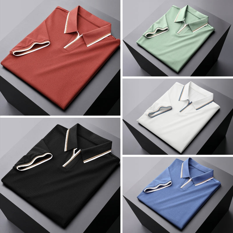 Men's everyday wear polo shirt with a stylish contrast collar & comfortable short sleeves for casual outfits.
