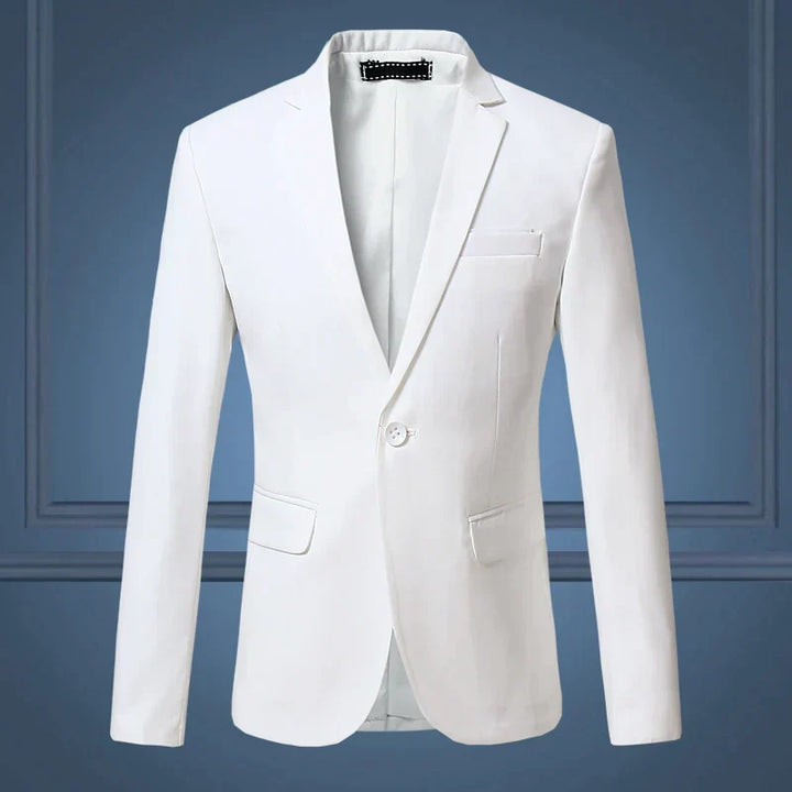 Men's classic single-breasted blazer jacket, tailored fit for sharp style, perfect for business wear.