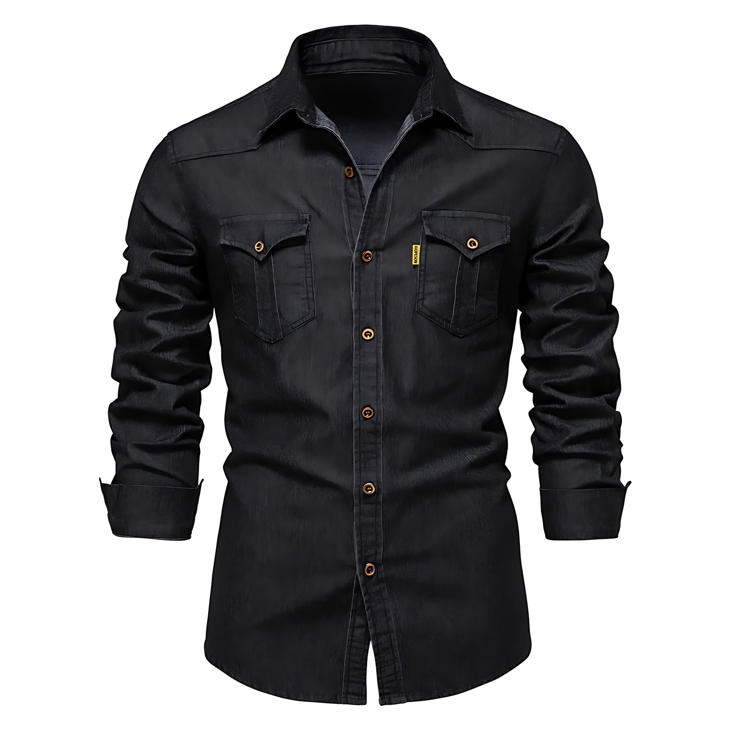 Men's classic slim-fit button-down shirt, long sleeve, perfect for casual & smart casual everyday wear.