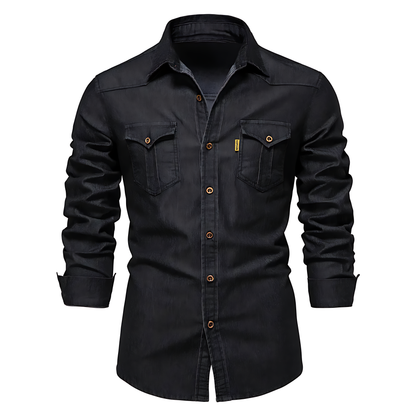 Men's classic slim-fit button-down shirt, long sleeve, perfect for casual & smart casual everyday wear.