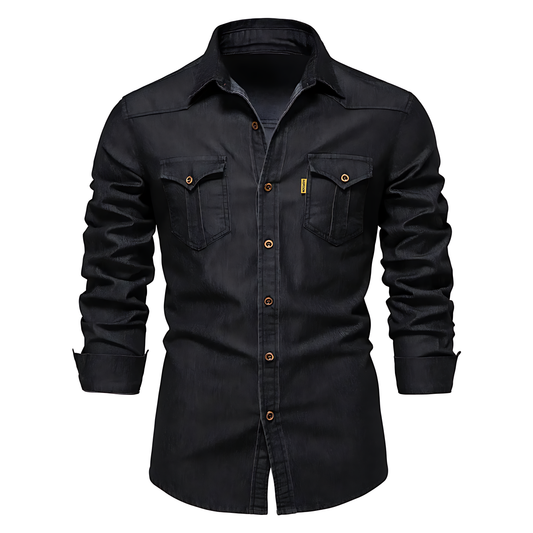 Men's classic slim-fit button-down shirt, long sleeve, perfect for casual & smart casual everyday wear.