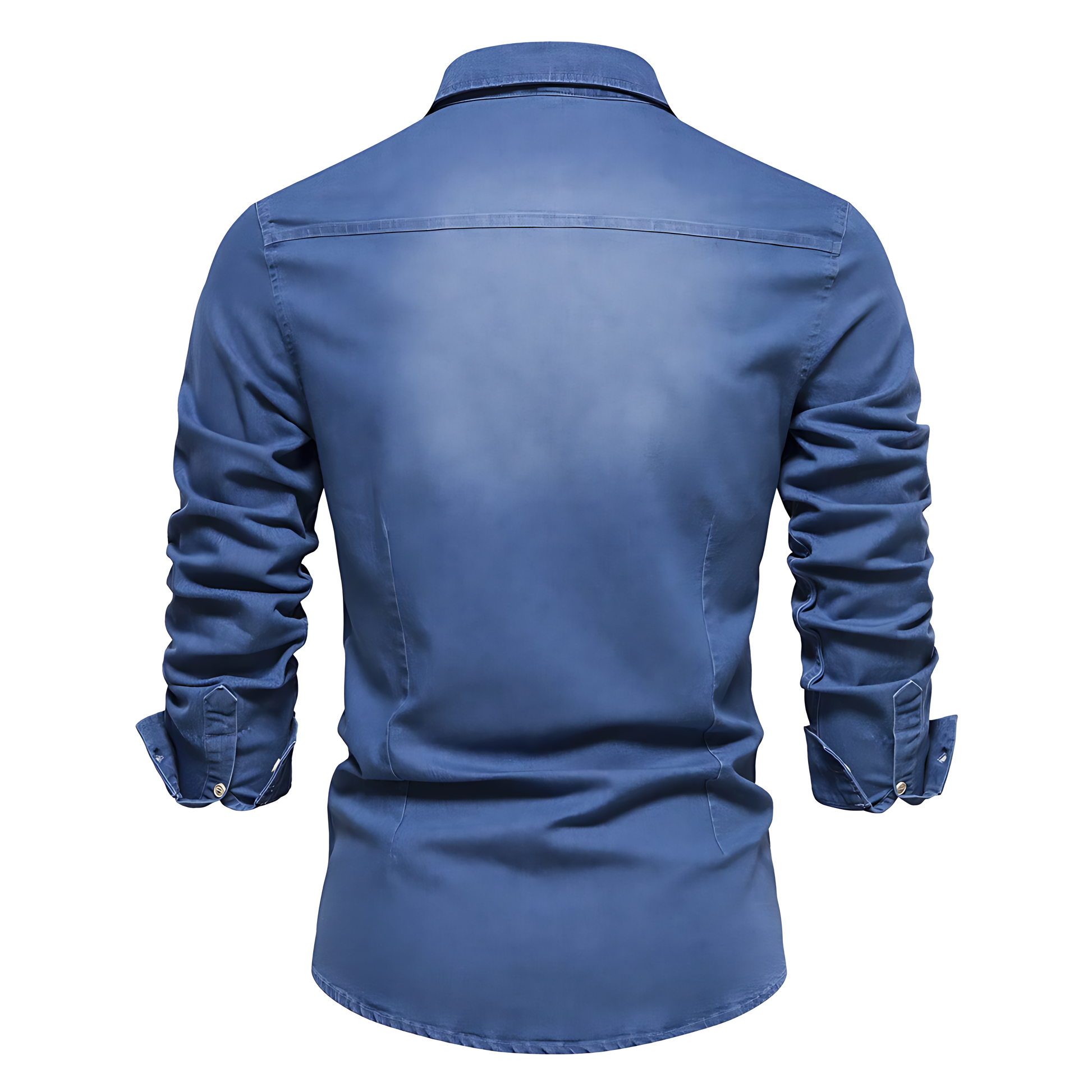 Stylish men's long-sleeve button-down shirt for adaptive comfort, perfect for versatile casual & smart casual looks.