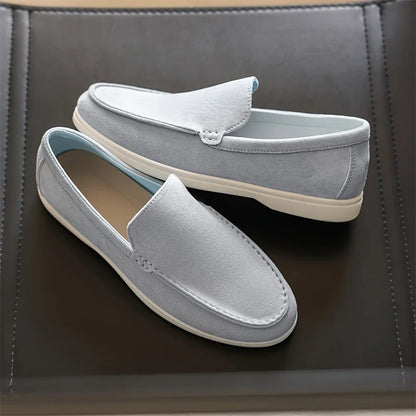 Brown men's slip-on comfort loafers, stylish and easy to wear everyday footwear for men.