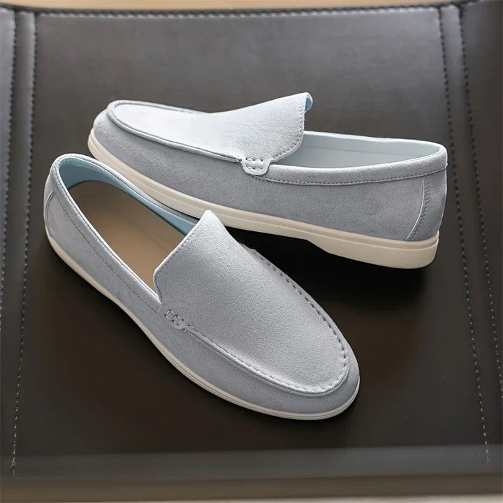 Brown men's slip-on comfort loafers, stylish and easy to wear everyday footwear for men.