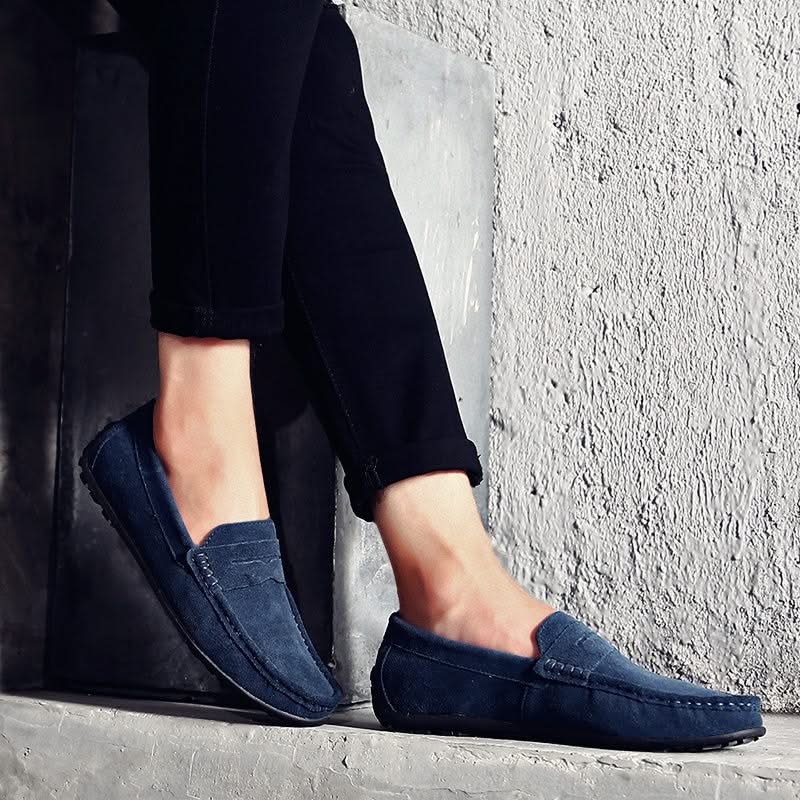 Versatile men's slip-on loafers, transitioning seamlessly from casual to more formal settings.