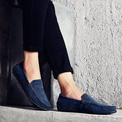 Versatile men's slip-on loafers, transitioning seamlessly from casual to more formal settings.