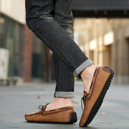 Versatile men's classic slip-on loafers; comfortable casual footwear for various occasions, easy to wear.