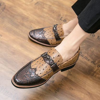 Men's classic dress loafers, slip-on comfort with a timeless and elegant textured finish.